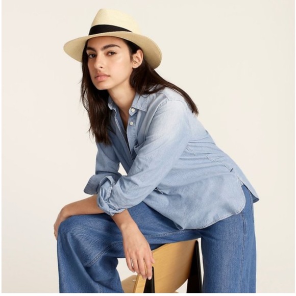 J Crew Panama Straw Hat, Size S/M Like New - Picture 2 of 6